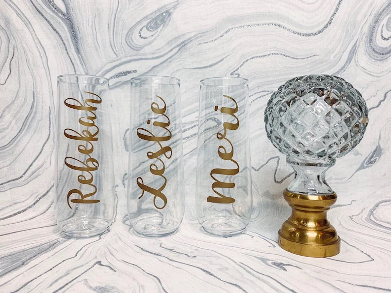 Personalized Stemless Champagne Flute